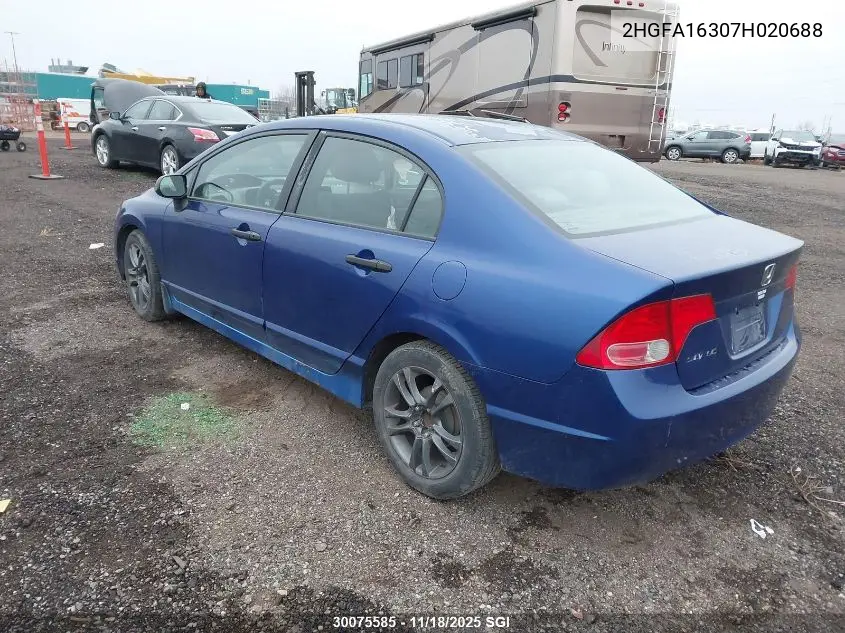 2HGFA16307H020688 2007 Honda Civic Dx