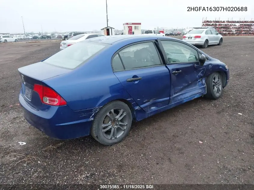 2HGFA16307H020688 2007 Honda Civic Dx