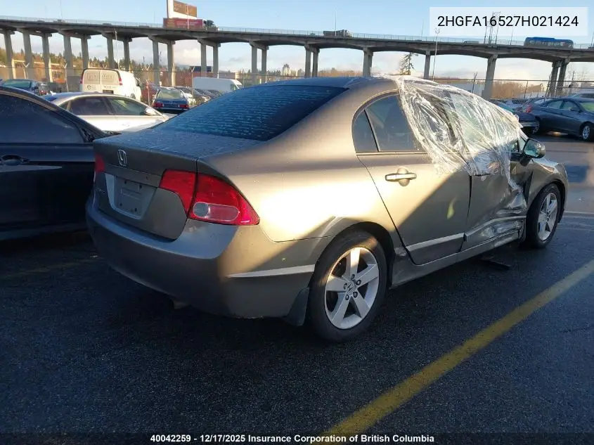 2HGFA16527H021424 2007 Honda Civic