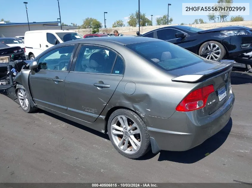 2HGFA55567H702999 2007 Honda Civic Si