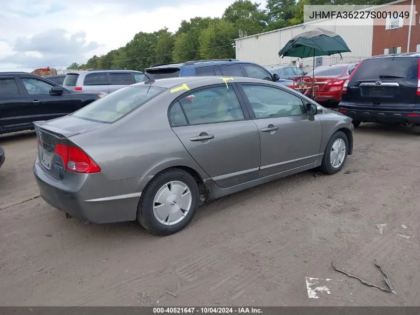 JHMFA36227S001049 2007 Honda Civic Hybrid