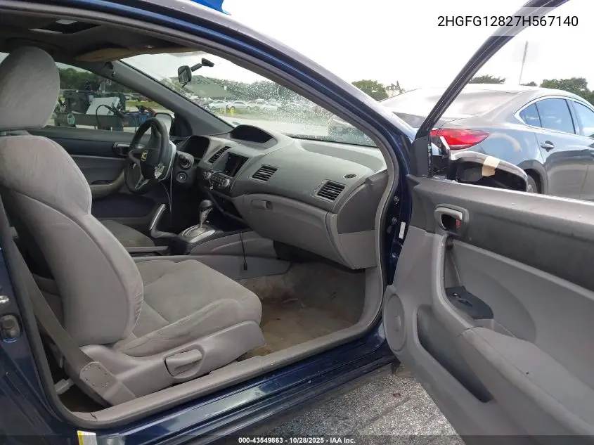 2HGFG12827H567140 2007 Honda Civic Ex