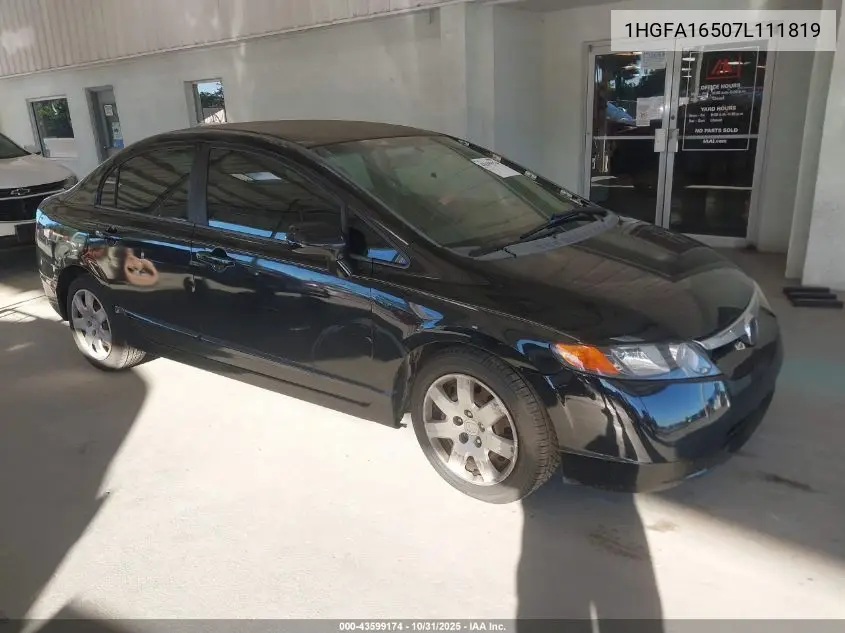 1HGFA16507L111819 2007 Honda Civic Lx