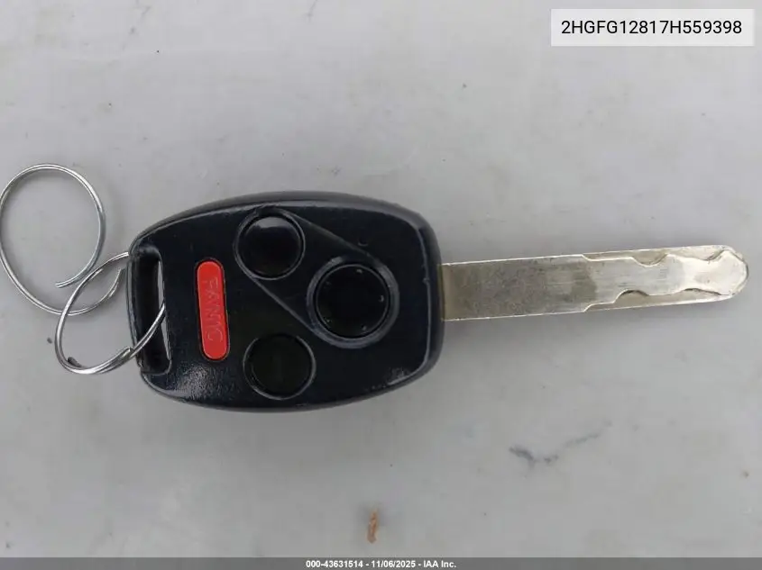 2HGFG12817H559398 2007 Honda Civic Ex
