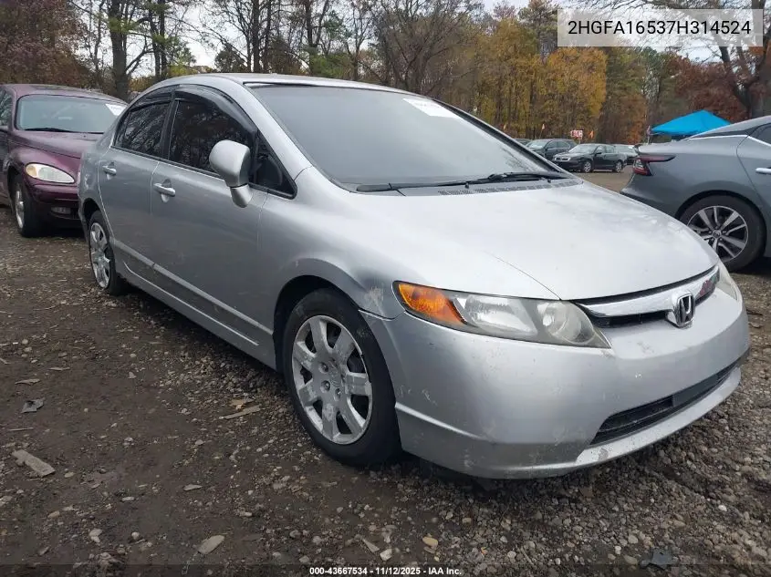 2HGFA16537H314524 2007 Honda Civic Lx