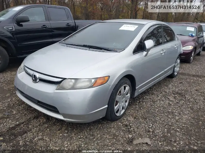 2HGFA16537H314524 2007 Honda Civic Lx