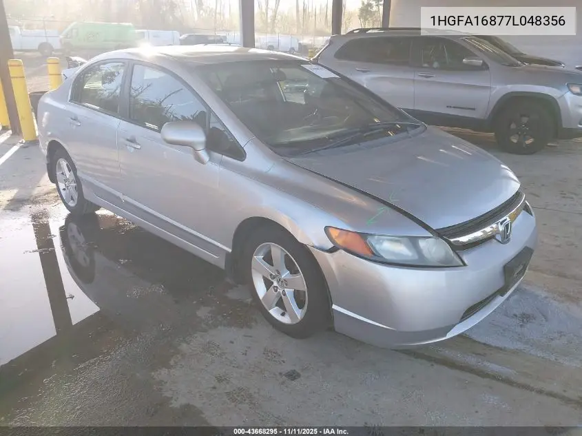 1HGFA16877L048356 2007 Honda Civic Ex