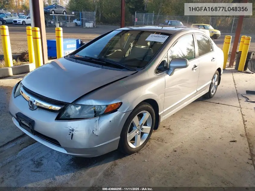 1HGFA16877L048356 2007 Honda Civic Ex