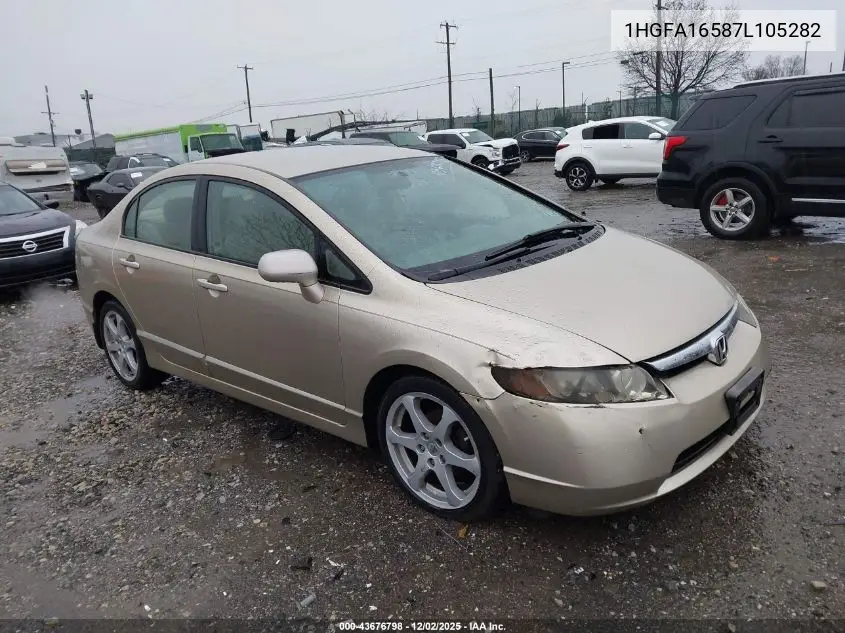 1HGFA16587L105282 2007 Honda Civic Lx