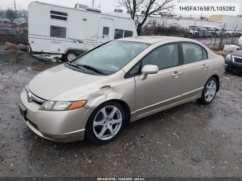 1HGFA16587L105282 2007 Honda Civic Lx