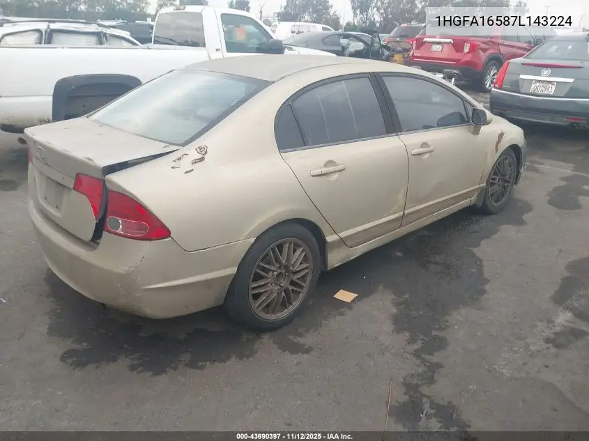 1HGFA16587L143224 2007 Honda Civic Lx