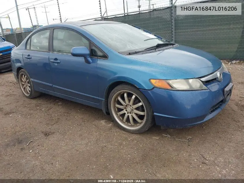 1HGFA16847L016206 2007 Honda Civic Ex