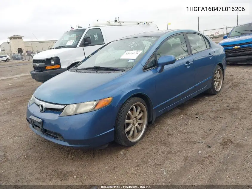 1HGFA16847L016206 2007 Honda Civic Ex