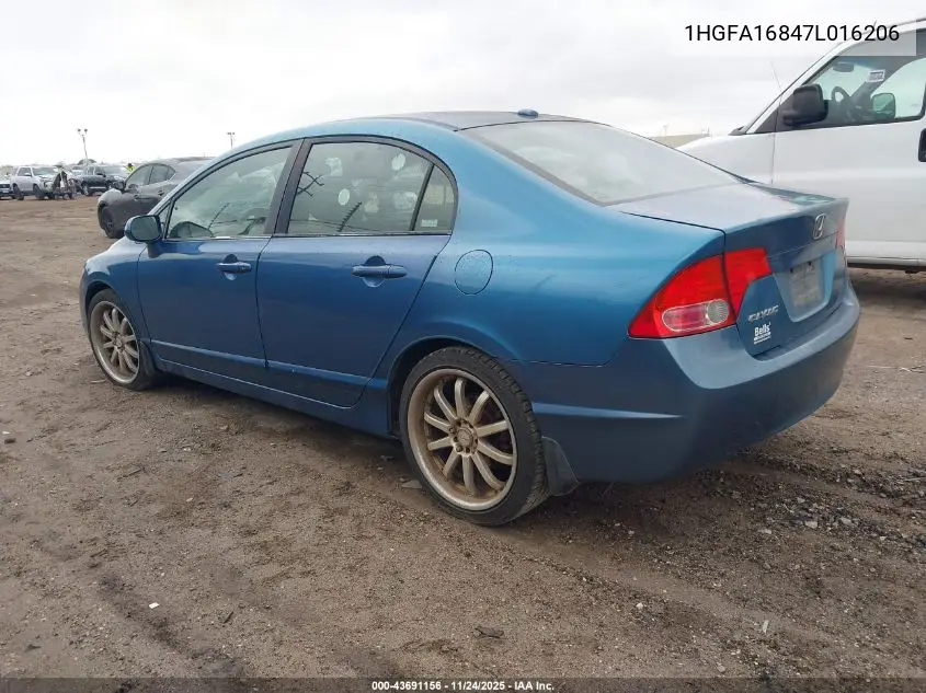 1HGFA16847L016206 2007 Honda Civic Ex
