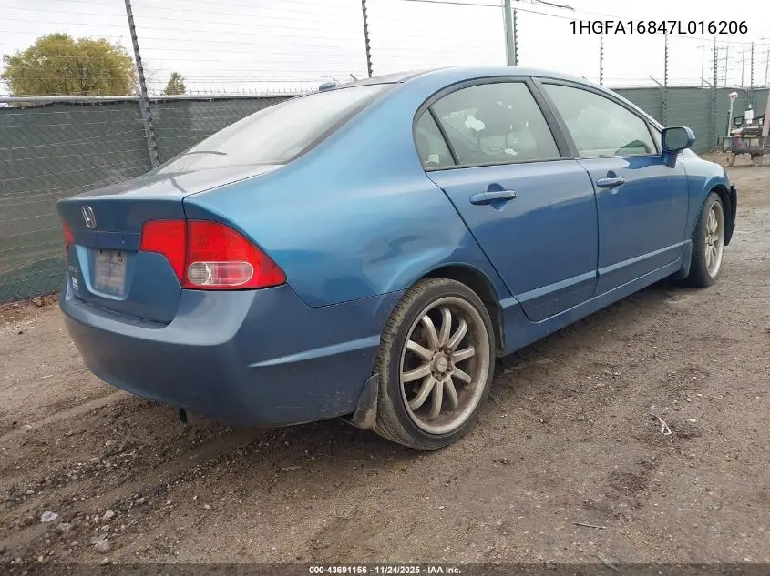 1HGFA16847L016206 2007 Honda Civic Ex
