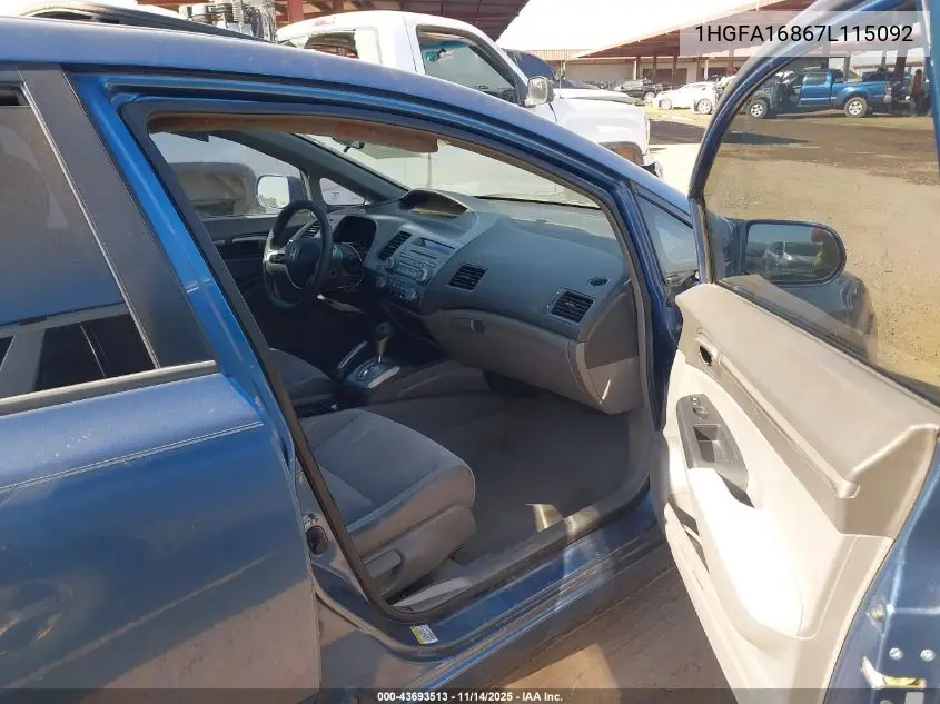 1HGFA16867L115092 2007 Honda Civic Ex