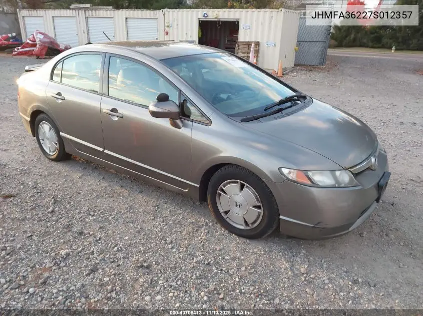 JHMFA36227S012357 2007 Honda Civic Hybrid