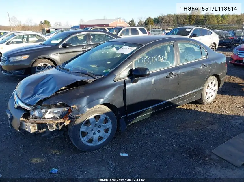 1HGFA15517L113614 2007 Honda Civic Lx