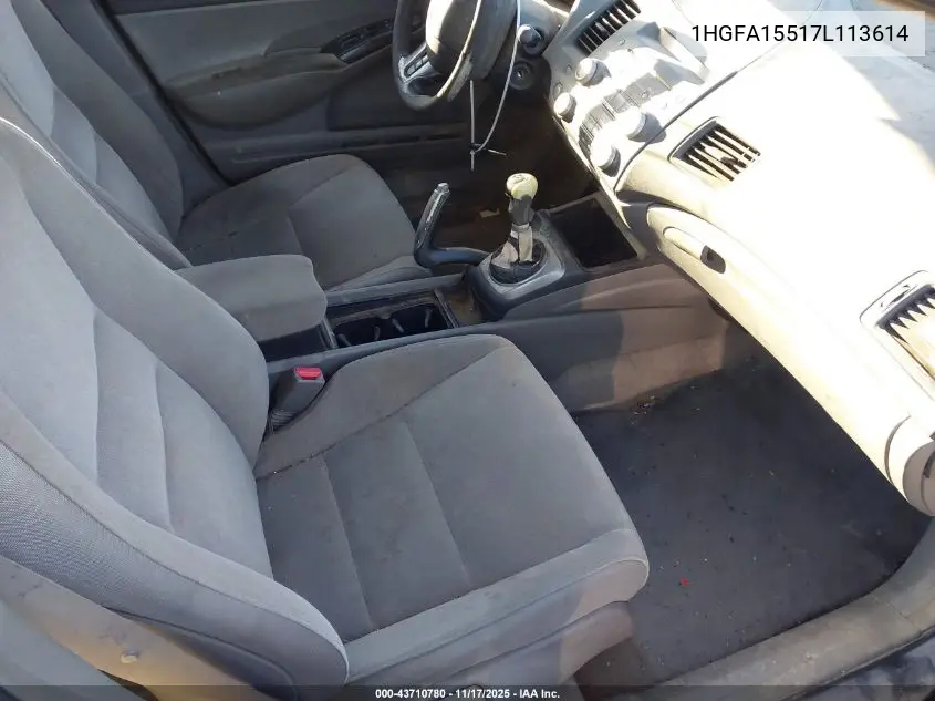 1HGFA15517L113614 2007 Honda Civic Lx