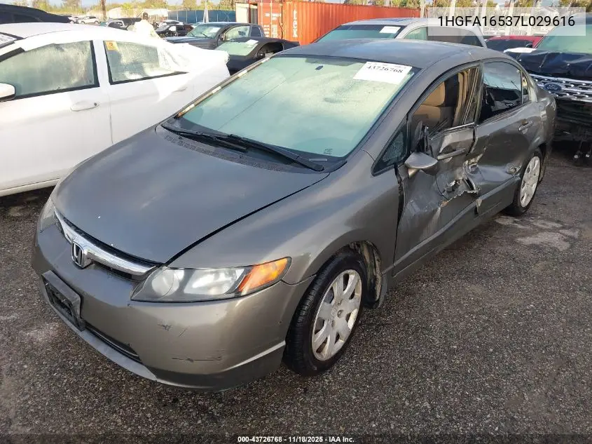 1HGFA16537L029616 2007 Honda Civic Lx