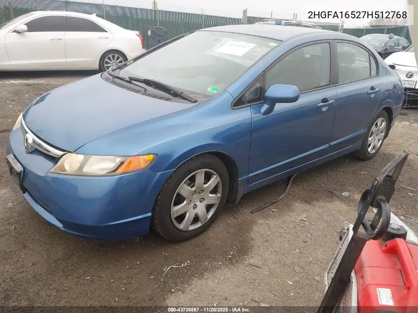 2HGFA16527H512768 2007 Honda Civic Lx