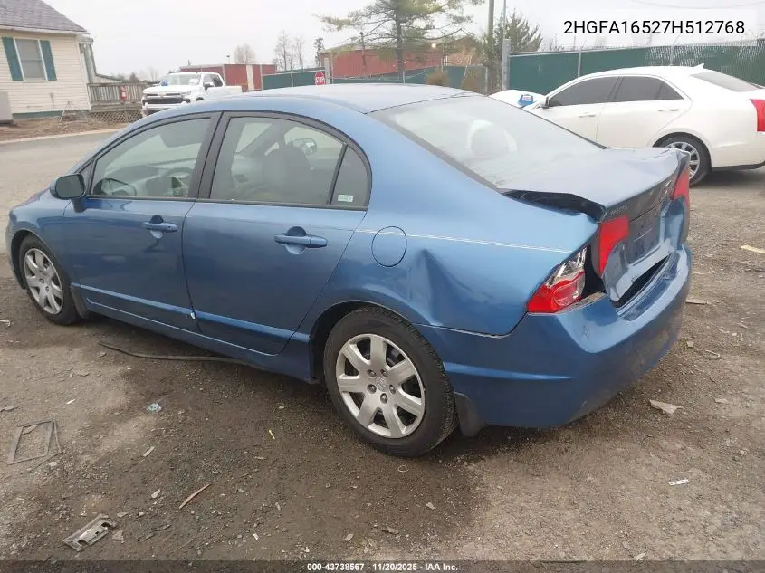 2HGFA16527H512768 2007 Honda Civic Lx