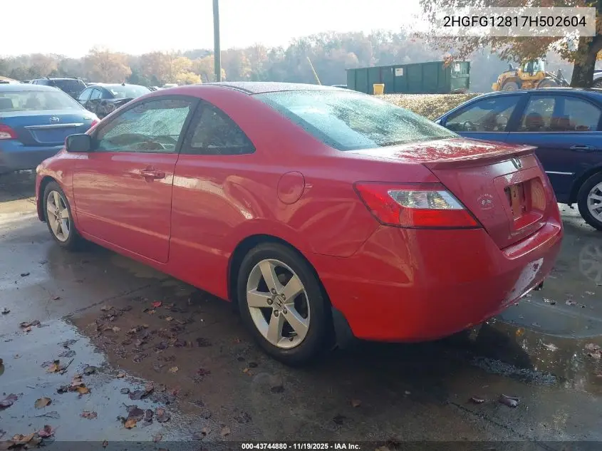 2HGFG12817H502604 2007 Honda Civic Ex