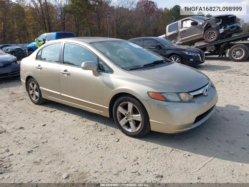 1HGFA16827L098999 2007 Honda Civic Ex