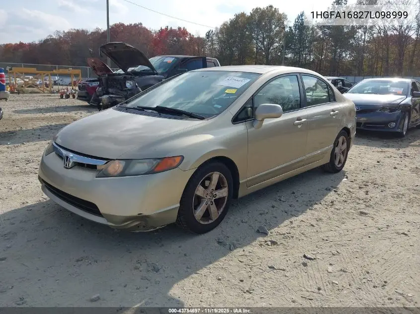1HGFA16827L098999 2007 Honda Civic Ex