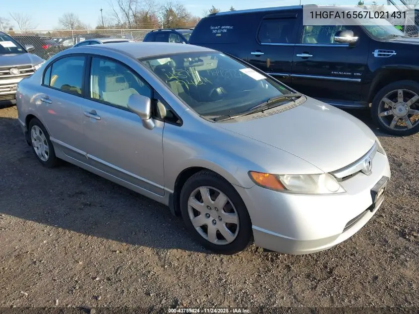 1HGFA16567L021431 2007 Honda Civic Lx