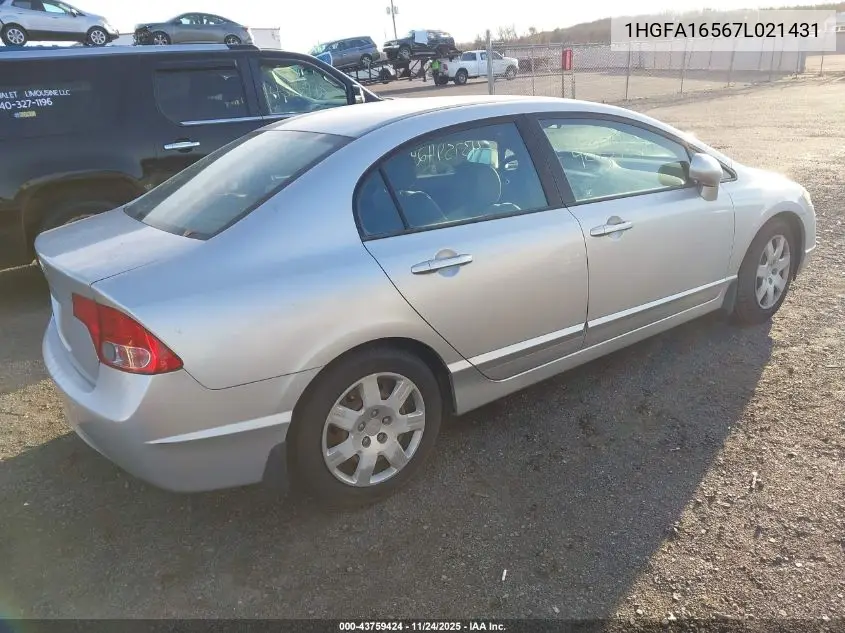1HGFA16567L021431 2007 Honda Civic Lx