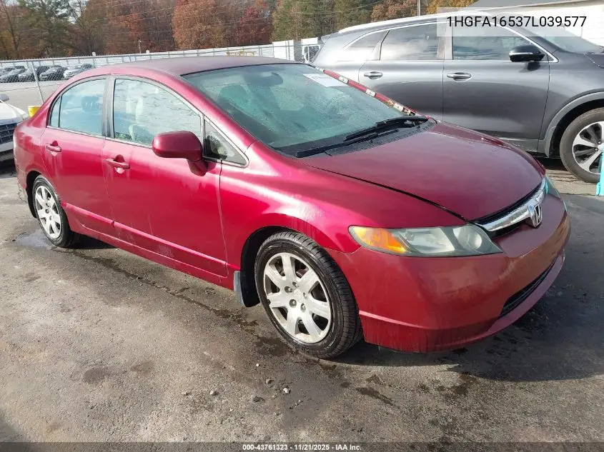 1HGFA16537L039577 2007 Honda Civic Lx