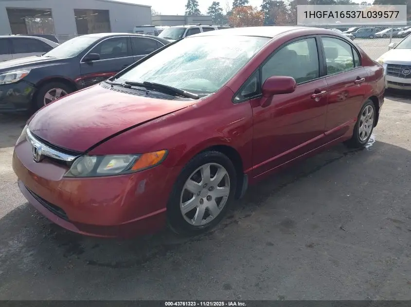 1HGFA16537L039577 2007 Honda Civic Lx