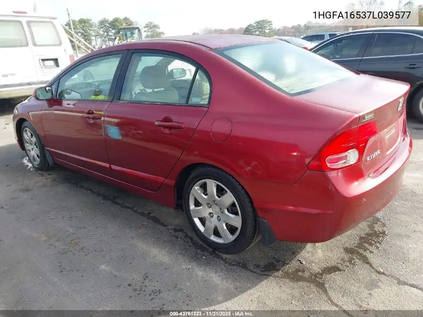 1HGFA16537L039577 2007 Honda Civic Lx