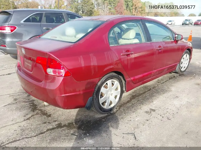 1HGFA16537L039577 2007 Honda Civic Lx