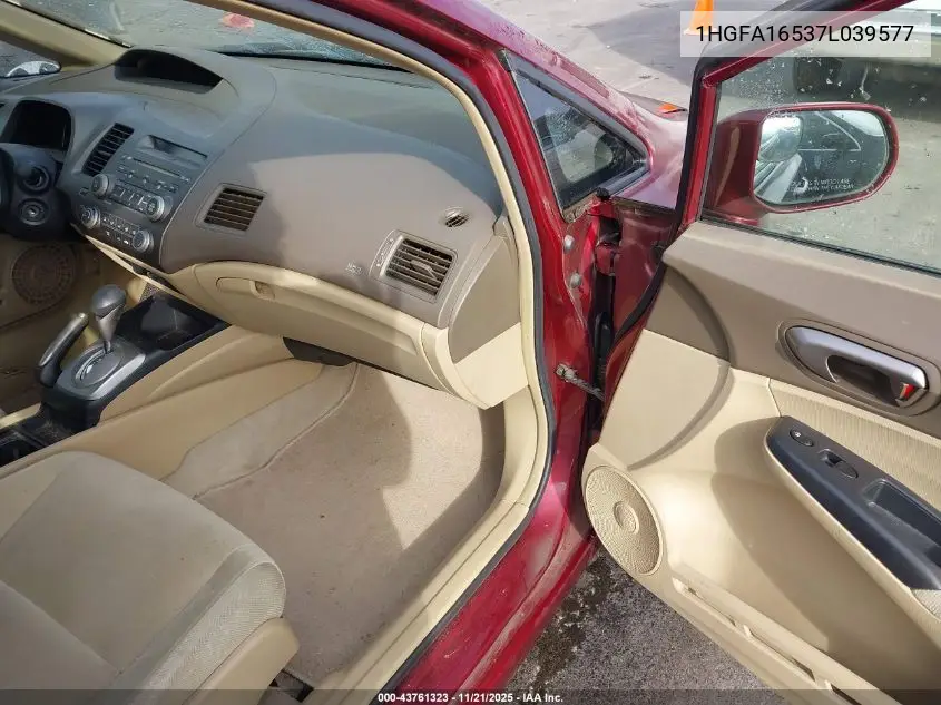 1HGFA16537L039577 2007 Honda Civic Lx