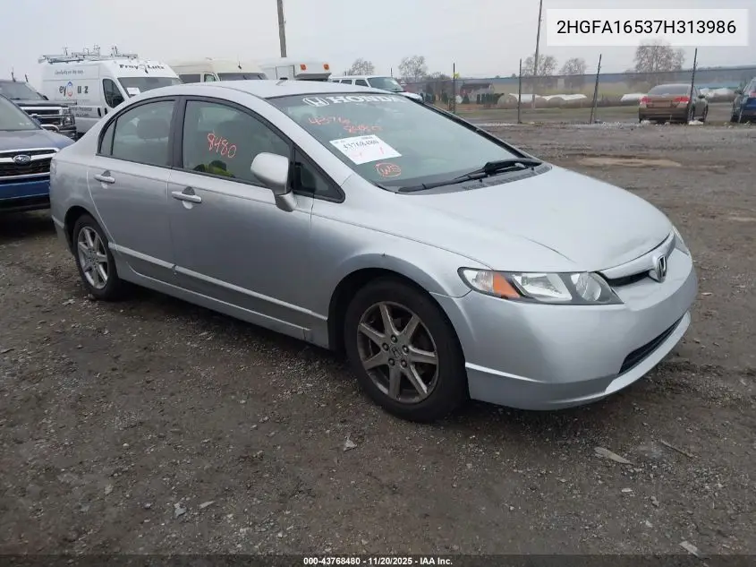 2HGFA16537H313986 2007 Honda Civic Lx