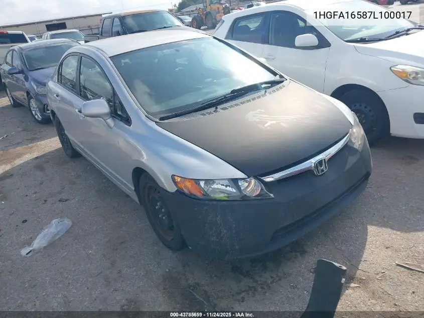 1HGFA16587L100017 2007 Honda Civic Lx