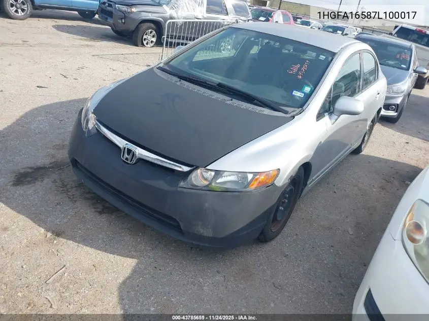 1HGFA16587L100017 2007 Honda Civic Lx