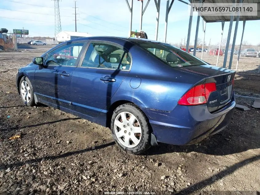 1HGFA16597L081140 2007 Honda Civic Lx