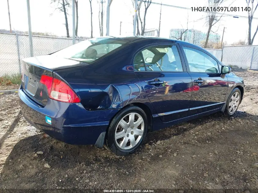 1HGFA16597L081140 2007 Honda Civic Lx