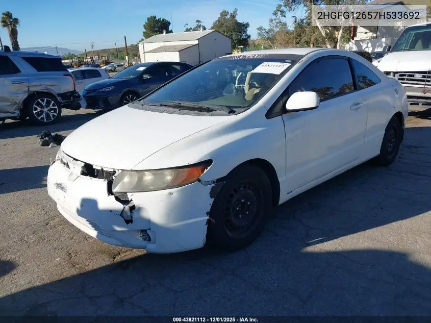 2HGFG12657H533692 2007 Honda Civic Lx