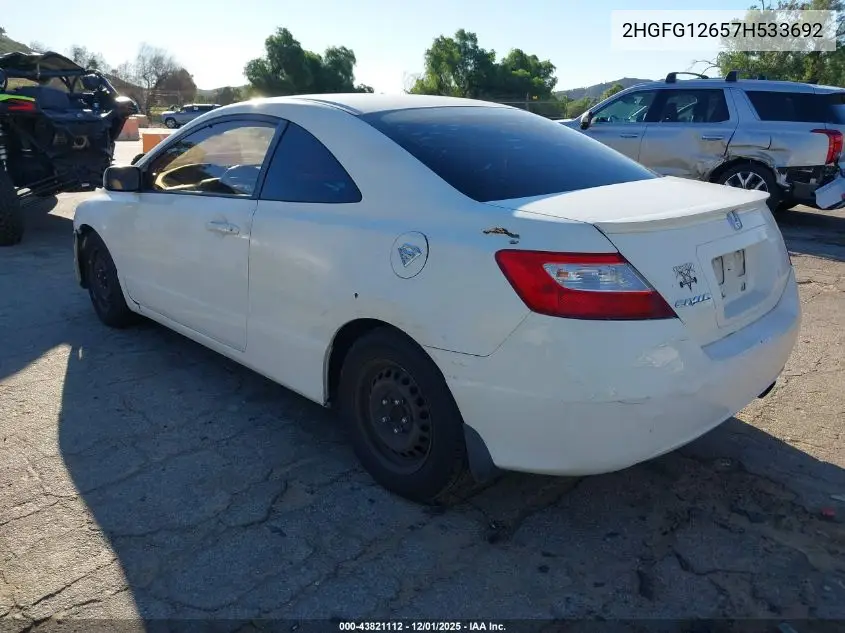2HGFG12657H533692 2007 Honda Civic Lx
