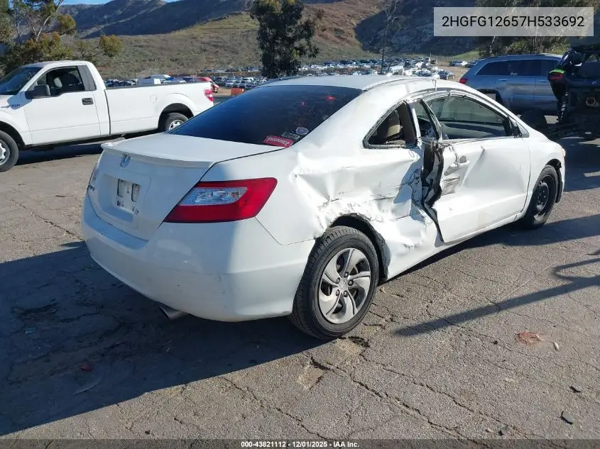 2HGFG12657H533692 2007 Honda Civic Lx