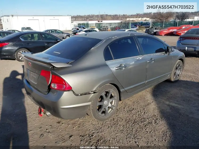 2HGFA55547H703522 2007 Honda Civic Si