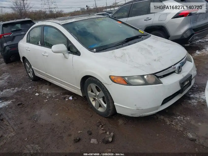 1HGFA16827L140720 2007 Honda Civic Ex