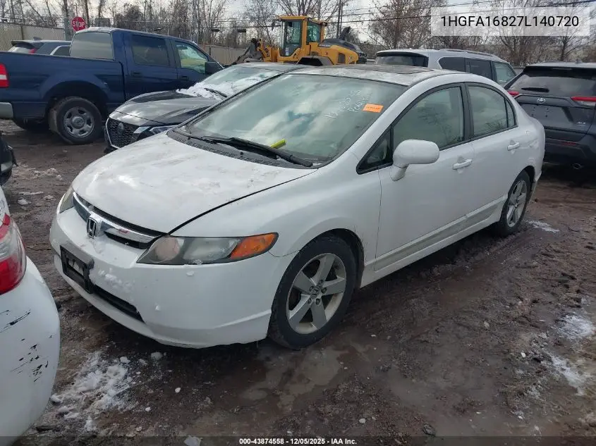 1HGFA16827L140720 2007 Honda Civic Ex