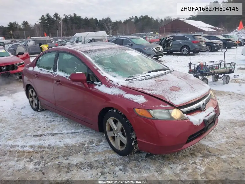 2HGFA16827H504146 2007 Honda Civic Ex