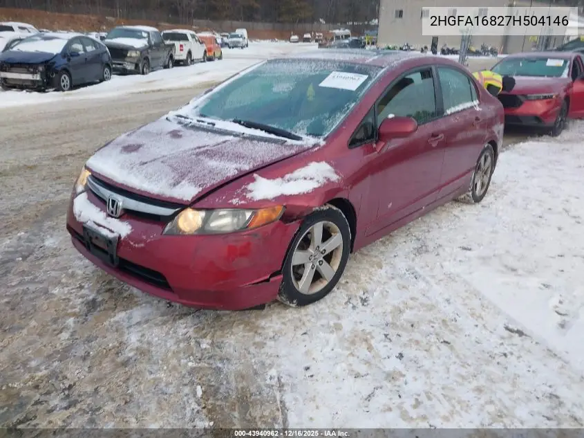 2HGFA16827H504146 2007 Honda Civic Ex