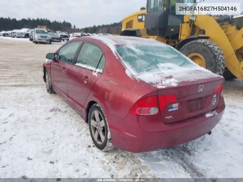 2HGFA16827H504146 2007 Honda Civic Ex